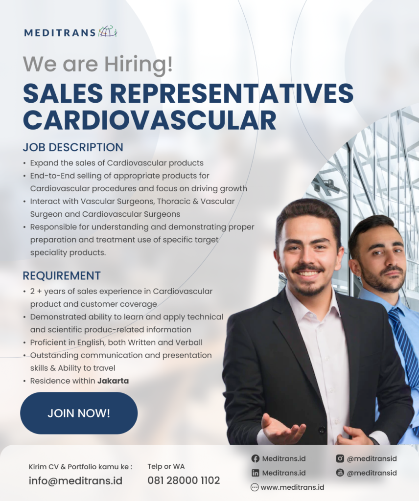 Lowongan Kerja Sales Representatives Cardiovascular